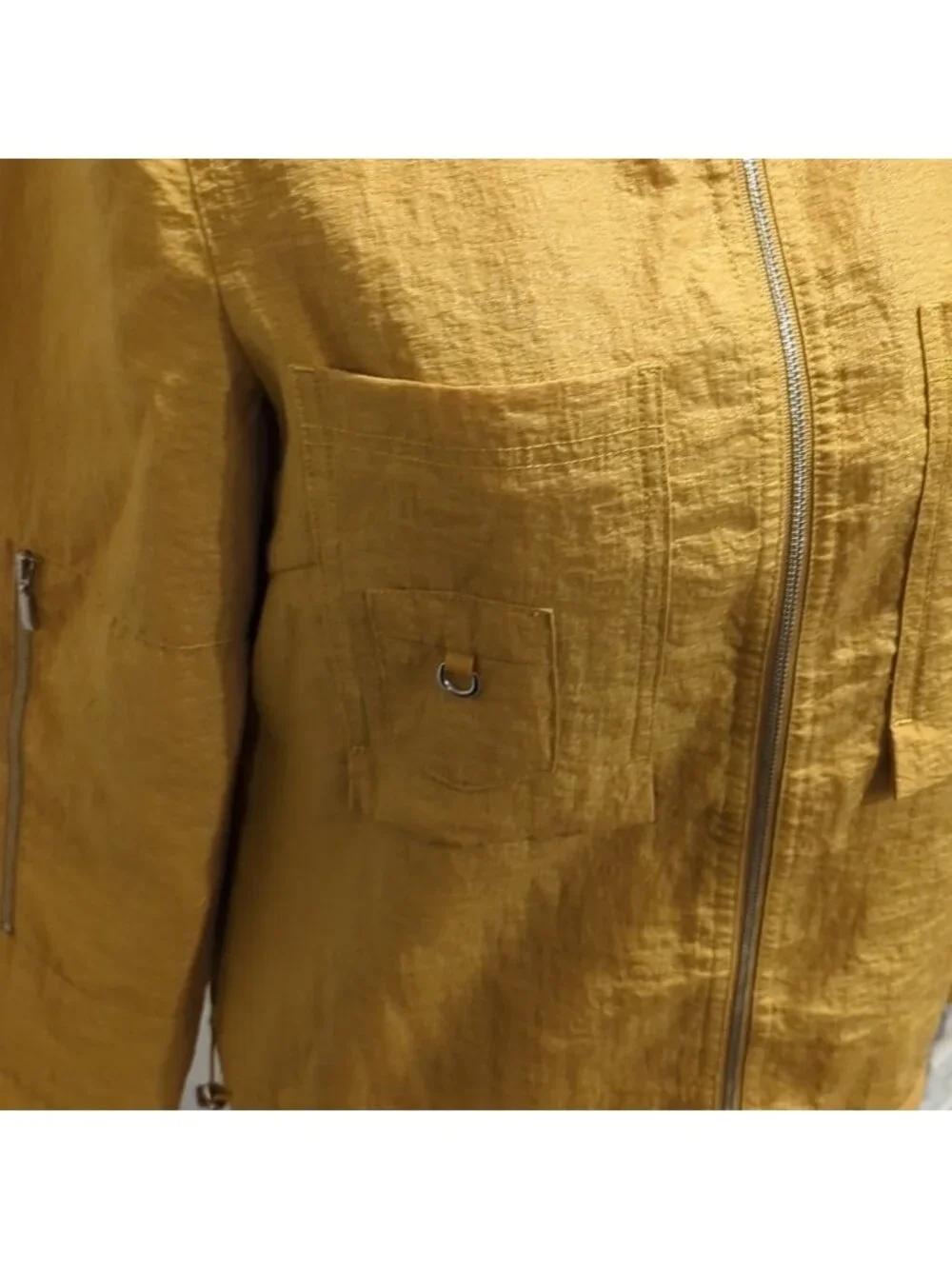 Uge Mustard color hooded zip up jacket